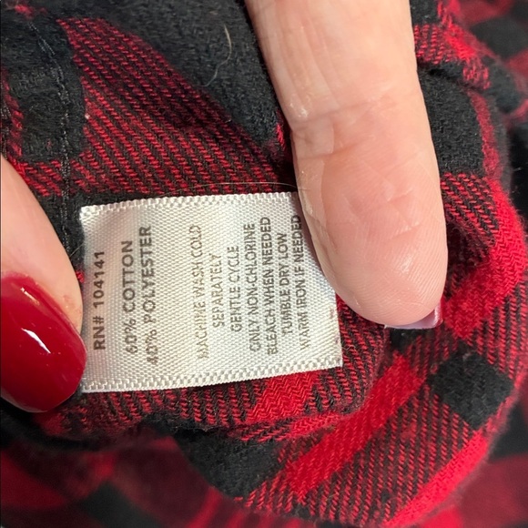 Field & Stream Men’s Red Black Buffalo Plaid Flannel Button Down Shirt Size M - Picture 7 of 7